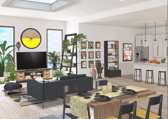 yellow student apartment  Design Rendering