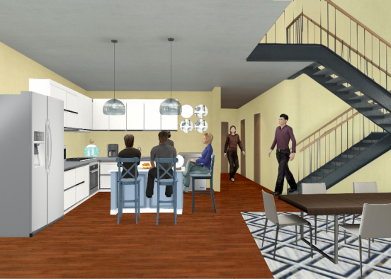Sorry it has been so long but here is a kitchen/dining room☺ Design Rendering