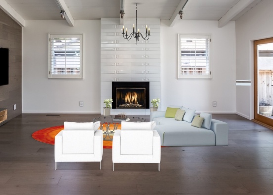 Cozy Modern Living Design Rendering