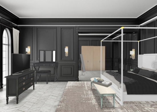 dark bedroom  Design Rendering