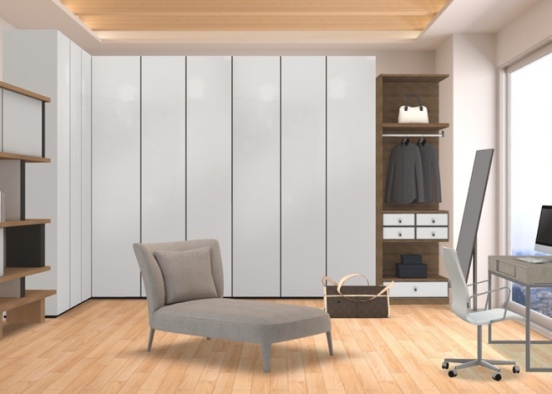Office and Wardrobe  Design Rendering