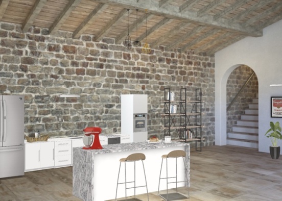 kitchen in countryside  Design Rendering