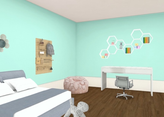 Calm and Collected bedroom  Design Rendering
