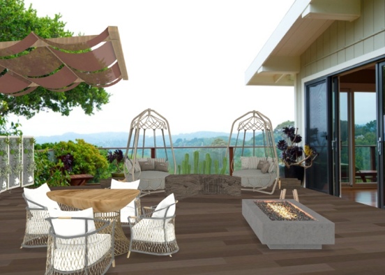 Modern Jungle Balcony Design Rendering