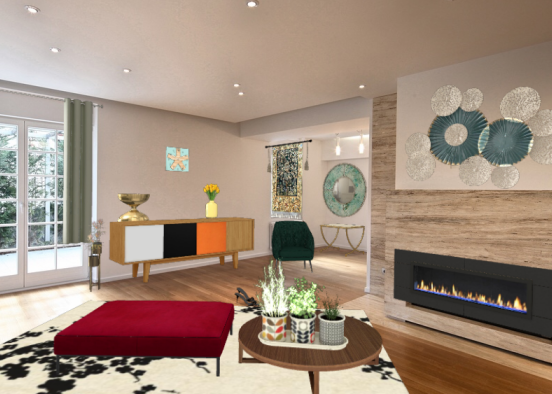 Living room modern Design Rendering
