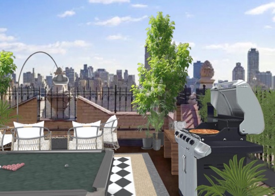 Rooftop balcony in NYC Design Rendering