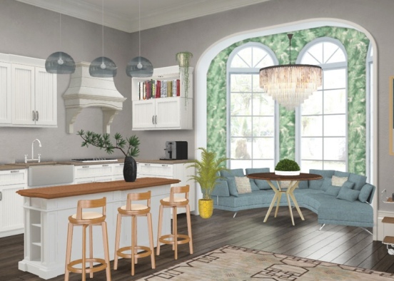 Eclectic kitchen and dining nook Design Rendering