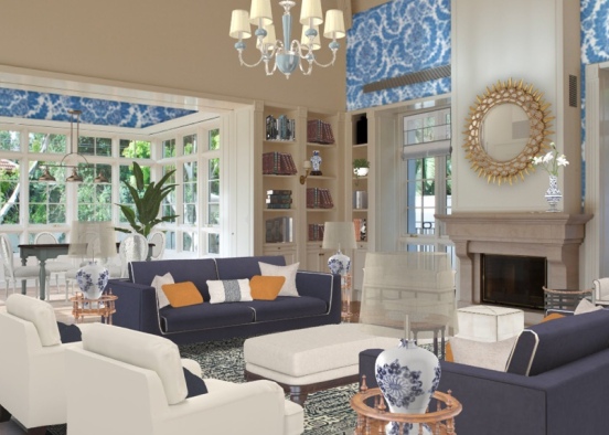 Southern Living Room Design Rendering
