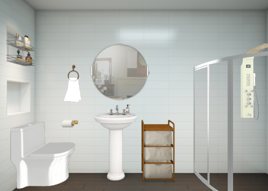 Banheiro simples Design Rendering