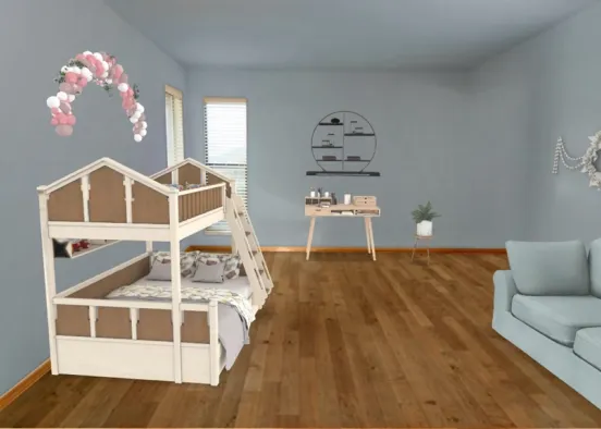 a simple kids bedroom Design Rendering