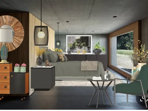 O concreto e a madeira