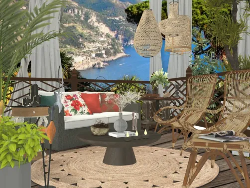 Tempo de descansar e esquecer da pandemia. Uma bonita varanda com uma bela vista. Costiera Amalfitana, Positano.. Bellissimo.