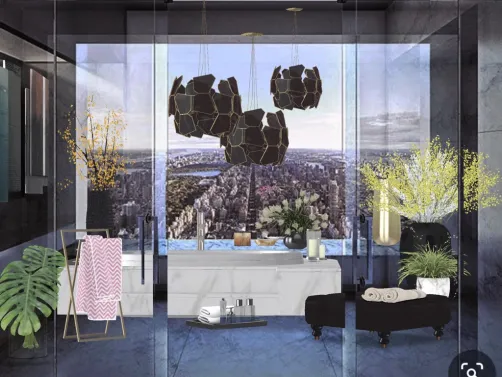 Uma hidromassagem com vista para o Central Park,nada mais romântico.