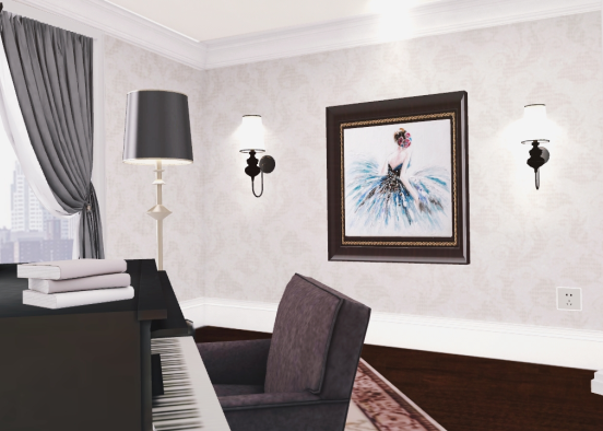 Piano Room  Design Rendering