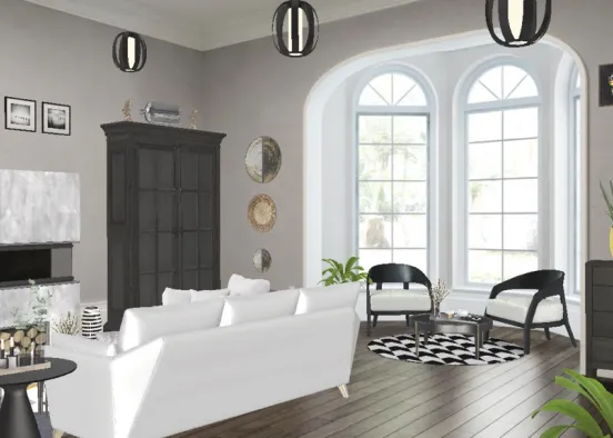 Black & White #Livingroom ❤️ Design Rendering