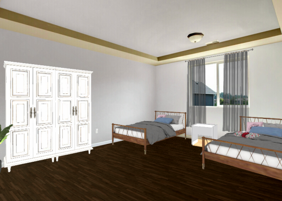 Contemporary Teen bedroom Design Rendering