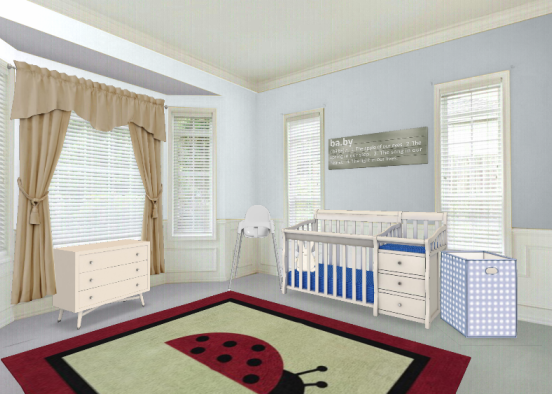 Neutral Baby room Design Rendering