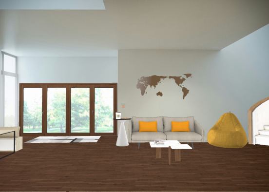 Minimalistic Modern Living Room Design Rendering