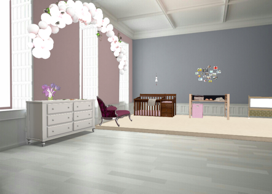 Luxurious newborn baby room Design Rendering