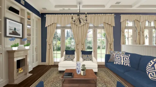 La Blue and Cream Living room