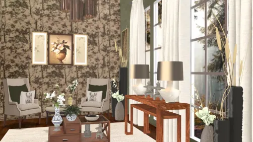 La Classical Modern Asian Living Room