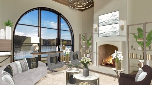 Opulent MidCentury Living Room Penthouse 