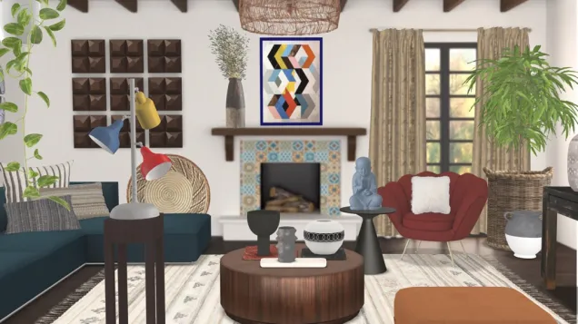 Relaxed Modern Bohemian Living Room 