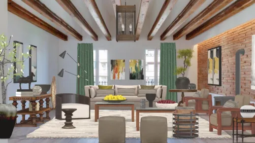 Modern Bohemian Living Room.