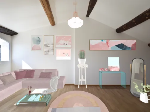 Modern Pastel Living Room 