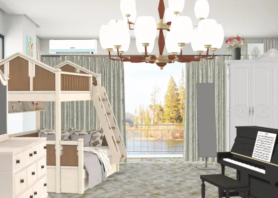 teen’s room with a view of the lake  Design Rendering