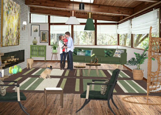 Living room in the farmhouse🏡🏡🏡❤❤❤ Design Rendering