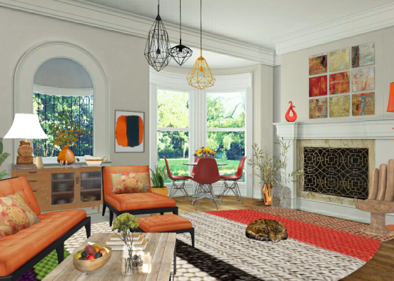 Latin american living room ... Design Rendering
