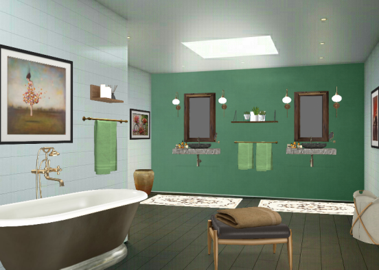 The green bathroom  Design Rendering