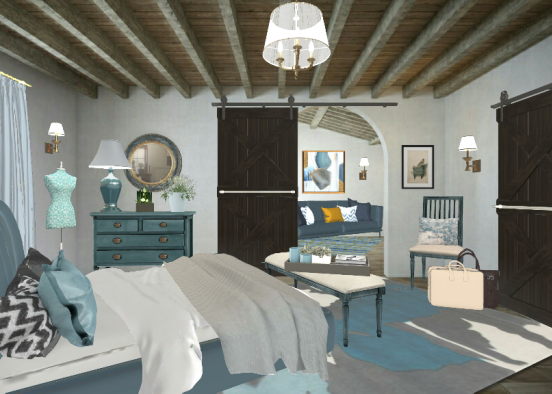 Another Bedroom in the chic farmhouse🏡🌟🏡🌟🏡🌟❤❤❤ Design Rendering