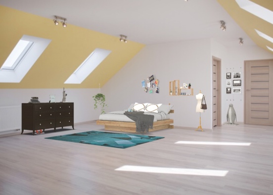 minimalist bedroom Design Rendering