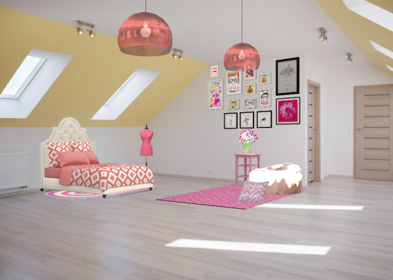 Розовая комната  Design Rendering
