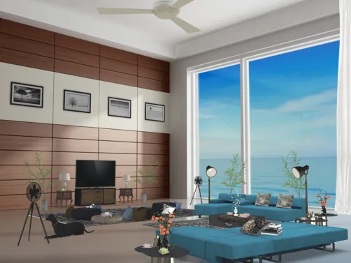 Ocean view Living room⛵️🐠🐬7