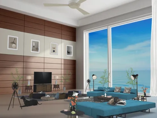 Ocean view Living room⛵️🐠🐬6