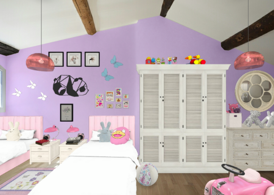Stanza per bambine Design Rendering