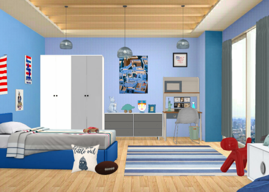 American boy's bedroom 🌟 Design Rendering