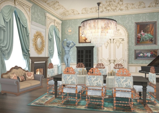 Living Room Victorian Style!  Design Rendering