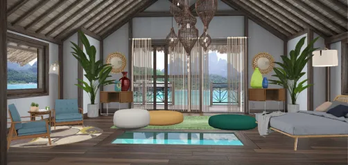 Tropical island hotel