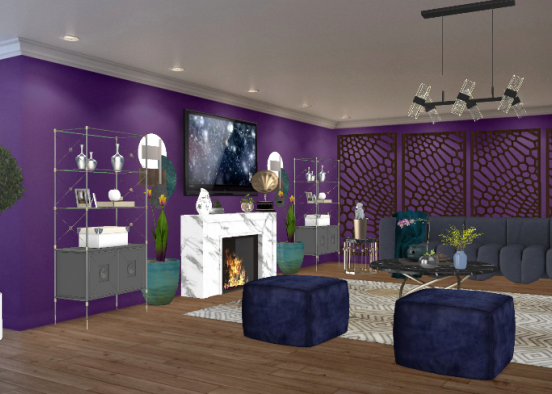 Artdeco Living Room Design Rendering