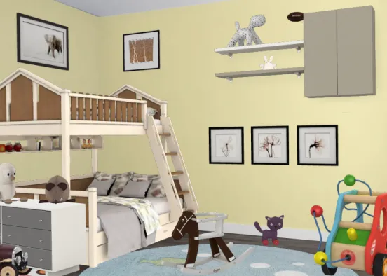 All Gender Kids Bedroom Design Rendering