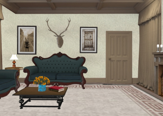 Old fashion living room Design Rendering