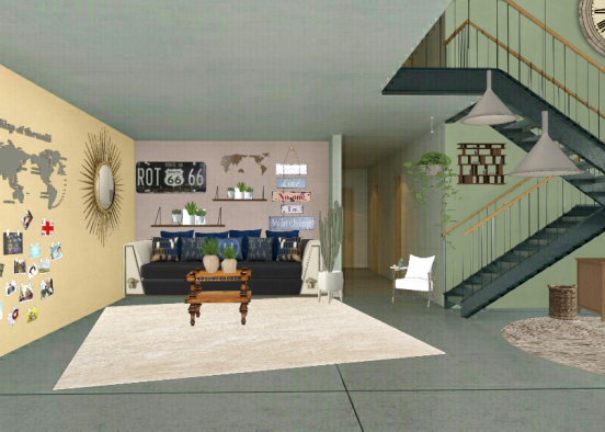 Wohnzimmer Design Rendering