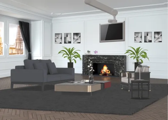 Contemporary Penthouse Suite.  Design Rendering