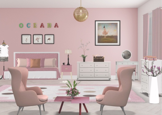 Teenage girls dream room!  Design Rendering