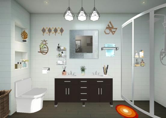 Banheiro social Design Rendering
