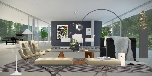 Sala contemporáneo con Lc, Saarinen, Eames, Mies Vander Rohe...
